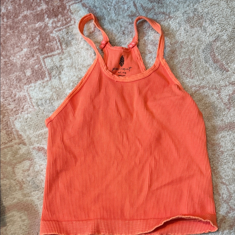 FP Movement by Free People Coral Ribbed Tank Top